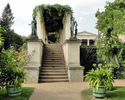 Entry Stair Through Elevated Arbor Pergola Landscape Entry Stairs Pergola