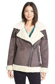 Michael Michael Kors Asymmetrical Faux Shearling Moto Jacket Nordstrom Faux Shearling Jacket Coats For Women Asymmetric Jacket
