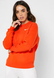 Buy Nike Orange Essential Fleece Sweatshirt For Women In Mena Worldwide Bv4114 891