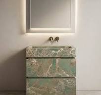 Custom Marble Vanity Unit |Luxury Turquoise Marble 35.34" Tall