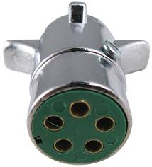 The 5th pin, a blue wire, gives power to operate (or disable) the trailer brakes. Pollak 5 Pole Round Pin Trailer Wiring Connector Chrome Trailer End Pollak Wiring Pk11501