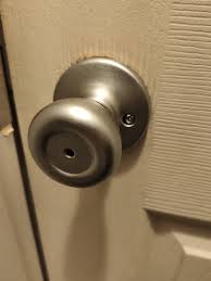 To shape into your tension tool, push it inside the key hole and bend to form a 90 degree angle. Doorknobs Aren T A Complicated Mechanism Right Well My Nephew 4 Y O Locked The Door To The Bathroom Then Couldn T Figure Out How To Unlock It It Led To Me Having To Take