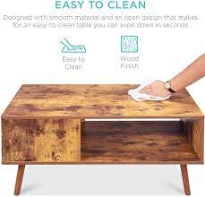 This rustic wood coffee table project is also part of the monthly power tool challenge. Buy Best Choice Products Wooden Mid Century Modern Coffee Table Accent Furniture For Living Room Indoor Home Decor W Open Storage Shelf Wood Grain Finish Brown Online In Turkey B081rlbhkq