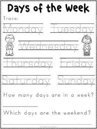 Days Of The Week Worksheets Preschool Writing Kindergarten Learning Preschool Worksheets