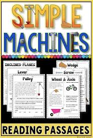 This Is A Set Of Six Different Science Reading Passages About Simple Machine Each Close Reading Pass Reading Passages Science Reading Passages Simple Machines