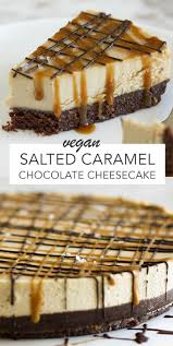 Vegan Salted Caramel Chocolate Cheesecake Rezept In 2020 Veganer Kuchen Vegan Backen Gesalzener Karamell
