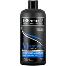 For someone like me with hair beyond damaged (black hair bleached platinum is the chemical equivalent of flatlining, mind you), this is no small feat. Tresemme Moisture Rich Shampoo