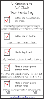 Self Check Handwriting Bookmarks Your Therapy Source Occupational Therapy Handwriting Handwriting Activities Teaching Writing