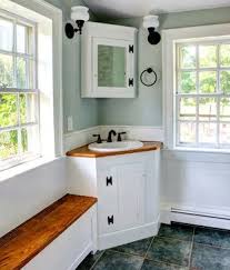 Corner Vanity Provides Open Space For Inward Opening Door And Extra Space From Toilet Small Rustic Bathrooms Traditional Bathroom Corner Sink Bathroom