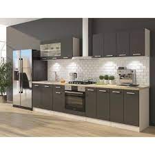 Le plan de travail en granit est durable, facile d'entretien et présente une grande variété de couleurs et de nuances. Ultra Cuisine Complete Avec Meuble Four Et Plan De Travail Inclus L 300 Cm Gris Mat Meuble Four Cuisine Complete Dimension Meuble Cuisine