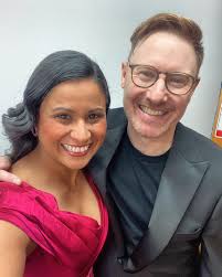 With @stacey.alleaume after our performance of the Poulenc Gloria last  night with the @tasmaniansymphonyorchestra and TSO Chorus in Hobart. Thanks  to all who attended this beautiful all French program. 🙌 #Debussy #Ravel #