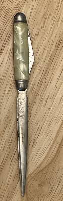 Advertising Pearl Handle Letter Opener Pocket Knife Earl Ebert RARE KC 8 Mo  Vtg