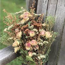 Dried Blush Rose Bouquet Meadow Grass Broom Bloom Wedding Or Decor Blush Rose Bouquet Dried Flowers Dried Flower Bouquet