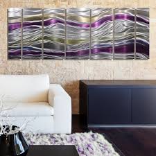 Endeavor Abstract Purple Silver And Gold Modern Metal Wall Decor Modern Living Room Miami By Jon Allen Fine Metal Art Houzz