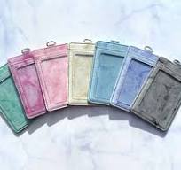Colorful Marble PU Leather Vertical ID Badge Holder ForTeacher, Students,  Nurses, Police, Security Guards