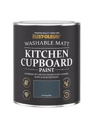 Light blue paint reflects the soothing tones of the sea and the sky, creating rooms that feel made for escapism. Rust Oleum Kitchen Cupboard Paint Evening Blue Very Co Uk