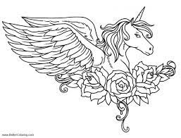 If your child loves interacting. Free Alicorn Coloring Pages Pegasus With Flower Printable For Kids And Adults Unicorn Coloring Pages Unicorn Images Coloring Pages