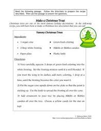 Recipe For Reading Comprehension Christmas Tree Christmas Reading Comprehension Reading Comprehension Christmas Reading