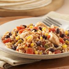 Pour the cans of ro*tel tomatoes, crushed pineapple with juice, drained corn, drained and rinsed black beans, and salt on top of the rice: Fiesta Chicken With Rice And Beans Ready Set Eat