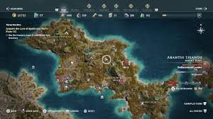 The pictures above show which map you have to use and the location of that place on the world map. Assassin S Creed Odyssey Lyre Of Apollo And Pan S Flute Quest Walkthrough