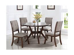 Sophisticated soft contemporary design is achieved in your dining room with the addition of the savion dining room set. Barney Round Espresso Gray Dining Set My Furniture Place