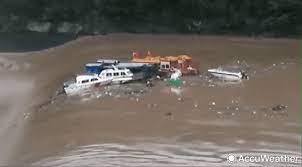 Floods/flash flood is heavy duty to solve, this is unity problem in our earth. Boats Plunge Over Waterfall During Extreme Flooding