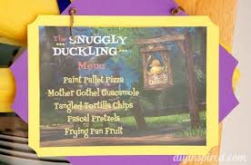 Tangled theme party food and drink. Rapunzel Birthday Party Food Menu Diy Inspired