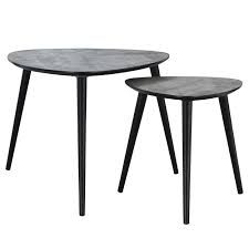 Changer de décoration en fabricant une table basse en bois et en béton : Table Basse Scandinave Effet Beton Lot De 2 Commandez Les Tables Basses Scandinaves Effet Beton Lot De 2 Rdv Deco