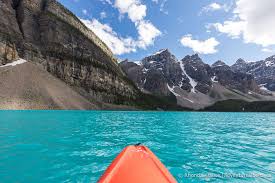 A $20 cash or credit card deposit life preservers and paddles are included with the rental. Kayaking Moraine Lake In The Valley Of The Ten Peaks Banff National Park