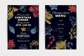 Serve an easy, elegant dinner to company in 45 minutes or less with help from our best dinner party menus. Christmas Dinner Hand Drawn Vector Invitation And Menu Template Stock Vector Illustration Of Menu Gift 165191903