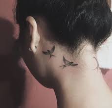 Bird Tattoo Behind Ear For Guys 125 Sensuous Inner Behind The Ear Tattoos 2017 Collection Part 2 Behind Ear Tattoos Bird Tattoo Neck Swallow Tattoo Design