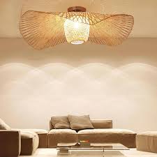Bamboo Wicker Rattan Shade Cap Ceiling Light By Artisan Living In 2020 Ceiling Lights Rattan Shades Bamboo Chandelier