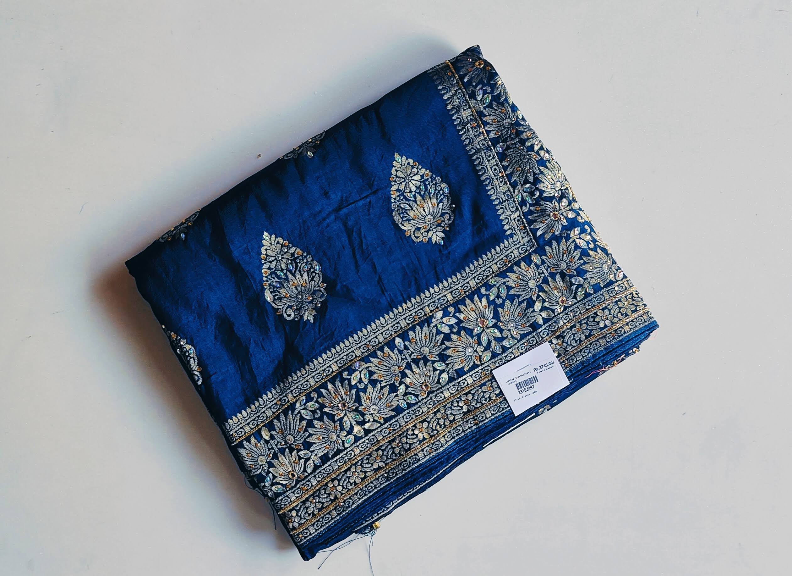 Poly Silk Navy Blue Dress Material product image