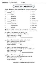 Geography States And Capitals Quiz States And Capitals State Capitals Quiz State Capitals Worksheet