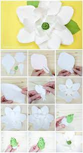 Diy Giant Paper Magnolia Tutorial Abbi Kirsten Collections Paper Flower Tutorial Giant Paper Flowers Paper Flower Template