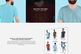 Download Men S V Neck T Shirt Mockup Set In Apparel Mockups On Yellow Images Creative Store