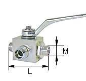 Drei-Wege Hochdruck Kugelhahn M14 - 500 Bar Für Hydraulik ...