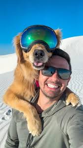 White Sands, New Mexico selfie 📸, #goldenretrieverlife #dog #travel #smile  #bffs #selfie