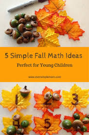 Simple Fall Math Ideas Using Leaves And Acorns The Ever Simple Mom Fall Math Fall Themed Math Fall Themed Math Activities