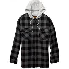 Black And Grey Flannel Wholesale Black Grey Checked Hooded Flannel Jackets Hooded Flannel Flannel Jacket Jackets