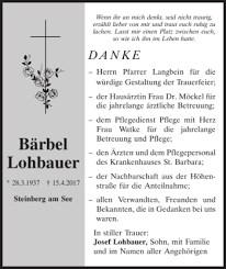 Mit einer solchen traueranzeige können sich die angehörigen öffentlich für die kondolenz bedanken. Traueranzeigen Mittelbayerische Trauer