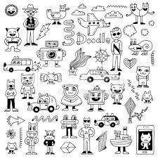 Crazy Funny Doodles Set Hand Drawn Vector Illustration Business Doodles Doodle Tattoo Hand Drawn Vector Illustrations