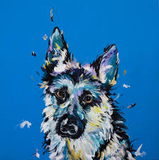 Little Blue By Amber Gittins Paintings For Sale Bluethumb Online Art Gallery Animal Paintings Original Animal Painting Dog Paintings