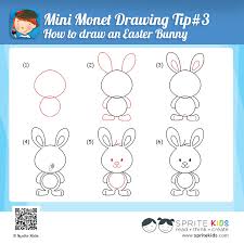 Finally, add the little decorative elements, like the flower and paws, at the very end. How To Drawn An Easter Bunny Mini Monet Drawing Tip 3 Color Art Kids Ipad Draw Easter Draw An Easter Bunny Directed Drawing Kindergarten