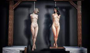 Naked hanged women