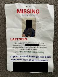Comprehensive plumbing services are made available to residential and commercial customers alike, at blocked drain? Flyer For A Local Plumbing Service Dropped In Our Mailbox Designed Like A Missing Persons Poster Assholedesign