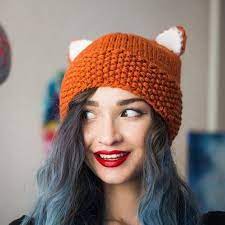 Pattern Knitted Fox Hat Cat Hat Women S Cat Ears Etsy In 2021 Knitted Headband Knitted Hats Fox Hat