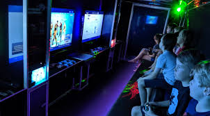 With party bus rentals, getting there is half the fun! Kids Game Bus Outdoor Laser Tag Kids Party Bus Brisbane Video Games Party Ghostly Games
