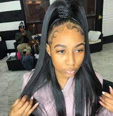 Half Up Half Down High Ponytail Hairstyle For Afro Girls The Edge Is Everything High Ponytail Hairstyles Ponytail Hairstyles Sleek Ponytail