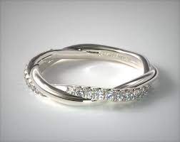 14k White Gold Twisted Matching Pave Wedding Ring Pave Wedding Rings White Gold Wedding Rings Big Wedding Rings